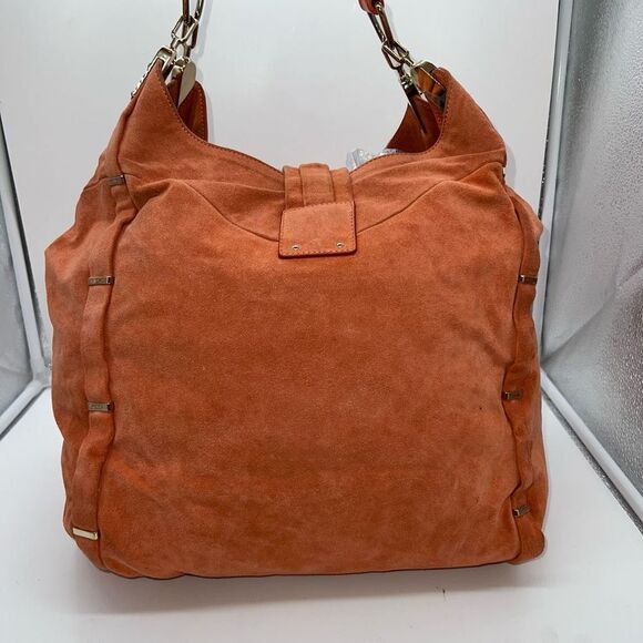 Celine RARE Dimitri Large Suede Satchel in Burnt Ochre - Picture 7 of 16
